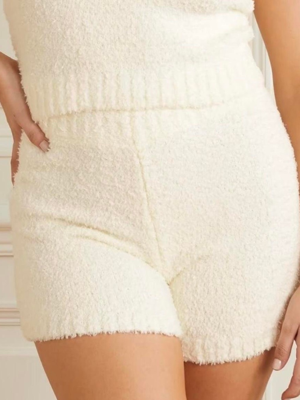 Skims Cream Boucle Cozy Pull On Shorts Size Plus 4X AP-BTM-0141 Style New
